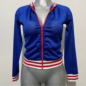Jersey Zip Up Mesh Sweater Cardigan Small Sarang Love Korean Athletic Athleisure